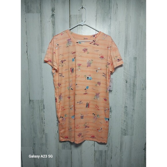 Joyspun S/M Beach Cobbler Sleepshirt Beach Print NWT - Picture 1 of 7